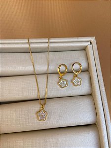 CONJUNTO FLOR CRAV DE PRATA 45CM