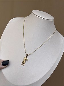 COLAR AÇO INOX MENINO DOURADO