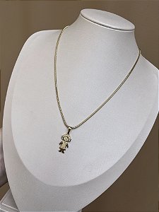 COLAR AÇO INOX MENINA DOURADO