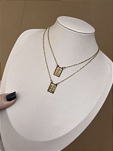 ESCAPULÁRIO FÉ AÇO INOX DOURADO