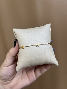 PULSEIRA INSPIRAÇÃO H AÇO INOX DOURADO