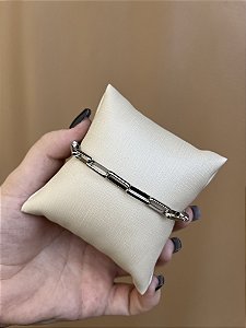 PULSEIRA MASCULINA ELOS CARTIER AÇO INOX