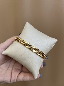 PULSEIRA AÇO INOX MASCULINA DOURADA