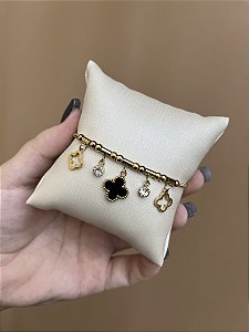 PULSEIRA INSPIRAÇÃO VAN CLEEF AÇO INOX