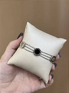 PULSEIRA AÇO INOX INSPIRAÇÃO COM NUMEROS ROMANOS