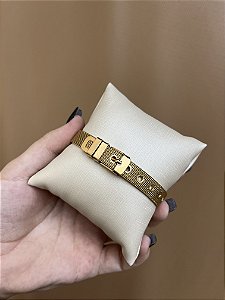 PULSEIRA AÇO INOX TIPO RELOGIO