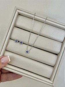 Conjunto ponto de Luz crav tanzanita