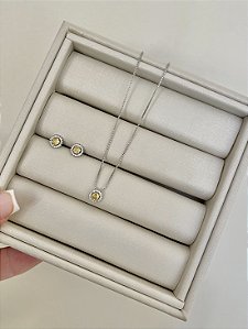 Conjunto ponto de Luz crav citrino