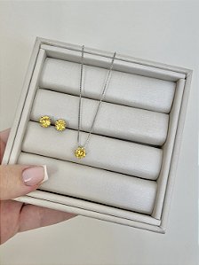 Conjunto Ponto de Luz Citrino ródio