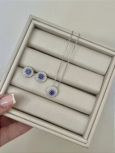 Conjunto red. crav dupla Tanzanita