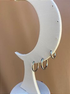 TRIO DE ARGOLINHAS SILVER AÇO INOX