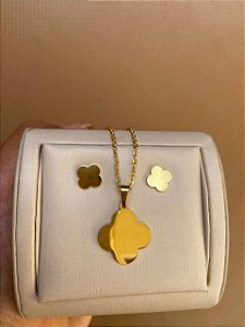 CONJUNTO INSPIRAÇÃO VAN CLEEF AÇO INOX