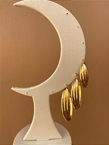 TRIO DE ARGOLAS TORCIDAS AÇO INOX DOURADA