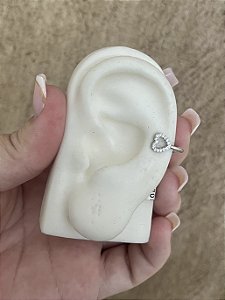 PIRCING FAKE CORAÇÃO VAZADO CRAVEJADO RODIO