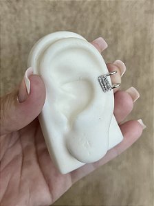 PIRCING FAKE QUADRADO CRAVEJADO PRATA