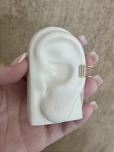 PIRCING FAKE QUADRADO CRAVEJADO DOURADO