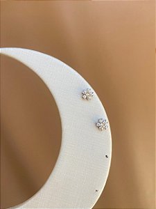 BRINCO FLOR CRAV CRISTAL PRATA 925