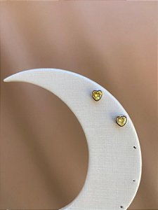 BRINCO CORAÇÃO CITRINO PRATA 925