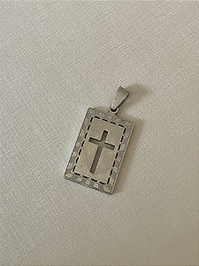 PINGENTE CHAPA CRUZ COSTURADO