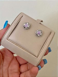 BRINCO GIRATORIO FLOR ZIRCONIA LILAS
