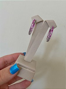 BRINCO ARGOLA DEGRADE ROSA
