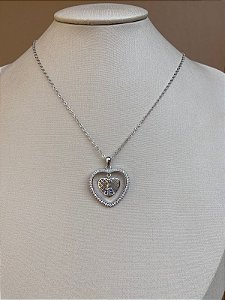 COLAR DUPLO NOSSA SENHORA CRAV NO RODIO