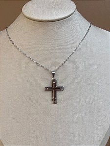COLAR CRUZ ELEVADO RODIO