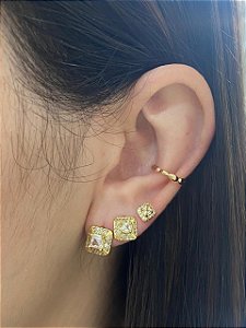 BRINCO TRIO QUADRADO CRAVEJADO