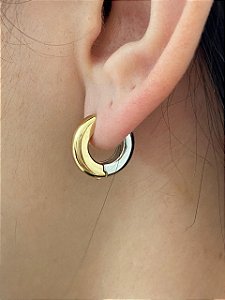 BRINCO ARGOLA CLICK DOURADA E RODIO