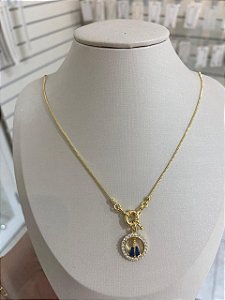 COLAR VENEZIANA FECHO BOIA PING CRAV NOSSA SENHORA VAZADA