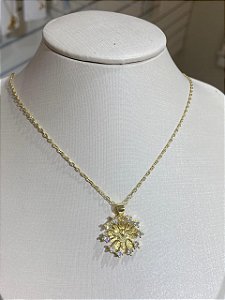 COLAR ESPIRITO SANTO VAZADOS COM PONTO DE LUZ CRAVEJADO