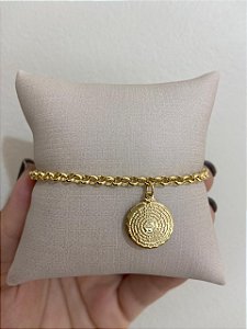 PULSEIRA ELO PORTUGUES PING MEDALHA PAI NOSSO