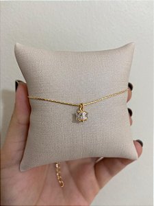 TORNOZELEIRA PINGENTE EM CRISTAIS