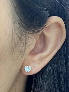 BRINCO PONTO LUZ CORAÇÃO CRISTAL AÇO