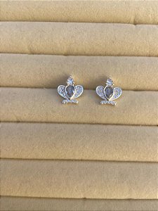 BRINCO PRATA COROA CRAVEJADO