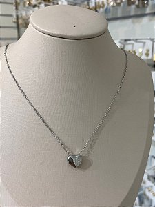 COLAR AÇO SILVER CORAÇÃO