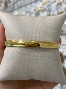 BRACELETE LISO DOURADO AÇO