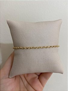 PULSEIRA DOURADA ELO PORTUGUÊS CORAÇÃO