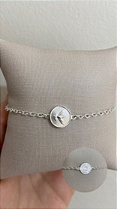 PULSEIRA MEDALHA ESPIRITO SANTO PRATA