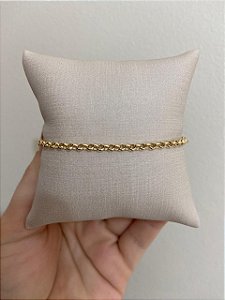 PULSEIRA DOURADA MINI ELOS PORTUGUES