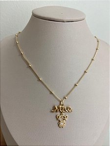 COLAR DOURADO DE BOLINHA PIN MÃE 1 MENINA