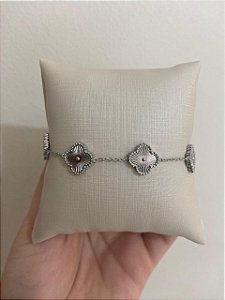 PULSEIRA AÇO INOX SILVER TREVO LISO