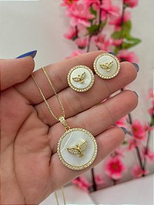 CONJUNTO COLAR E BRINCO ESPIRITO SANTO