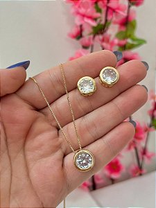 CONJUNTO REDONDO PEDRA CRYSTAL