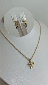 CONJUNTO INFANTIL LACINHO DOURADO