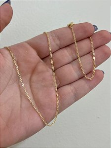 CONJUNTO INFANTIL ELOS COLAR E PULSEIRA MASCULINO DOURADO