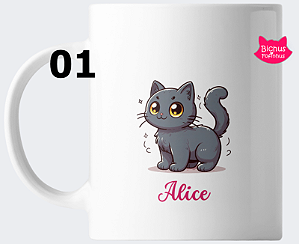 Caneca dos Gatos em porcelana