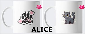 Caneca mãe de gatos ( Cat Mom) em porcelana