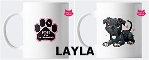 Caneca "Dogs are a girl's best friend" em porcelana