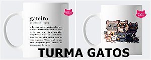 Caneca gateiro em porcelana